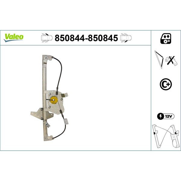 Fönsterhiss, Fram, Vänster Valeo 850844 VALEO