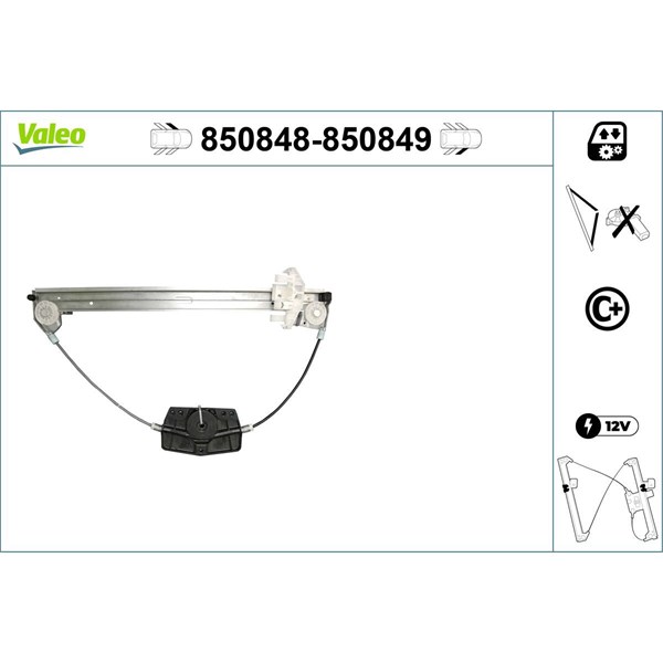 Fönsterhiss, Fram, Vänster Valeo 850848 VALEO