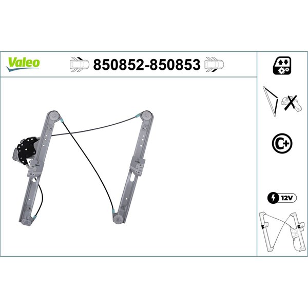 Fönsterhiss, Fram, Vänster Valeo 850852 VALEO