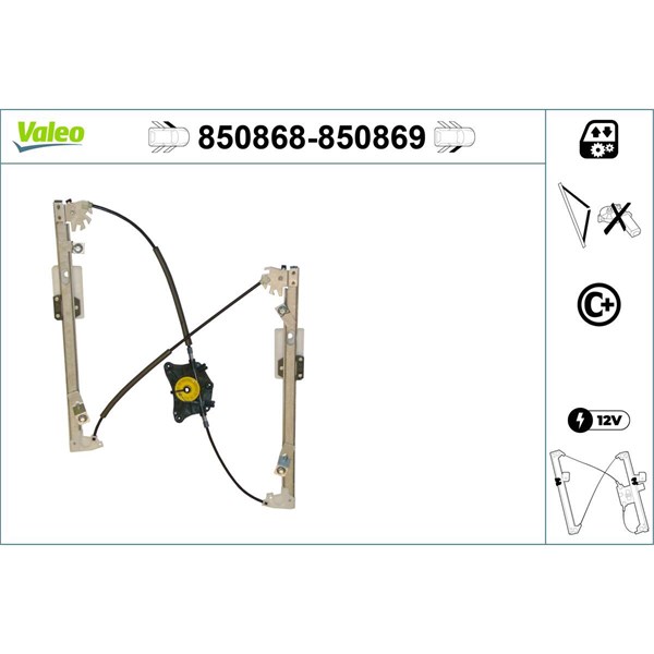 Fönsterhiss, Fram, Vänster Valeo 850868 VALEO