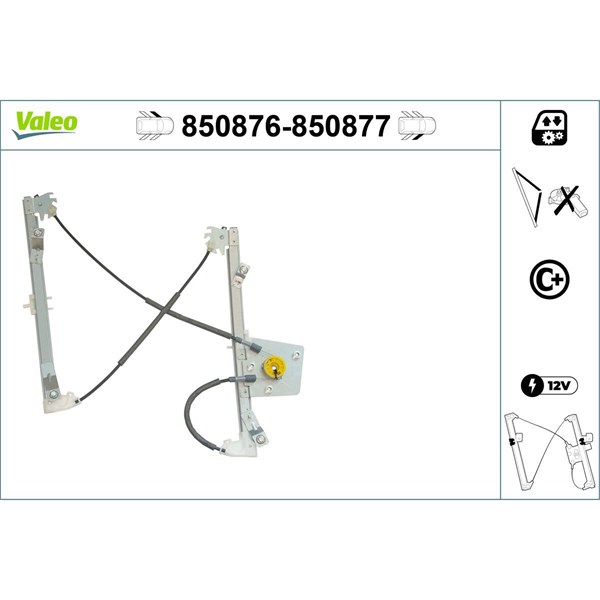 Fönsterhiss, Fram, Vänster Valeo 850876 VALEO