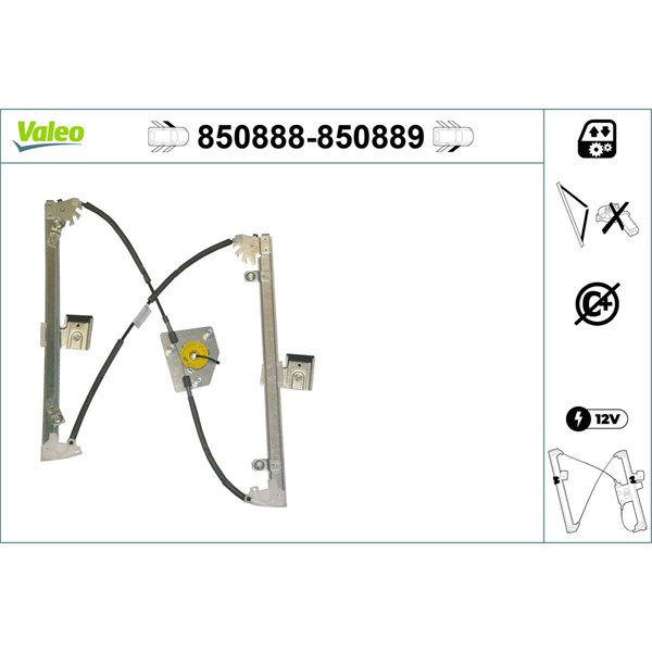 Fönsterhiss, Fram, Vänster Valeo 850888 VALEO