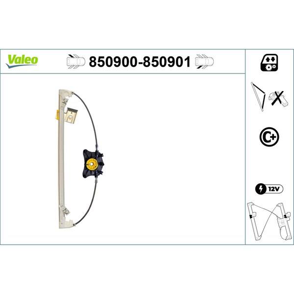 Fönsterhiss, Bak, Vänster Valeo 850900 VALEO