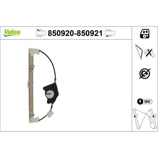 Fönsterhiss, Bak, Vänster Valeo 850920 VALEO