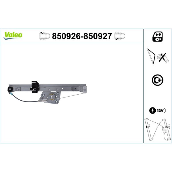 Fönsterhiss, Bak, Vänster Valeo 850926 VALEO