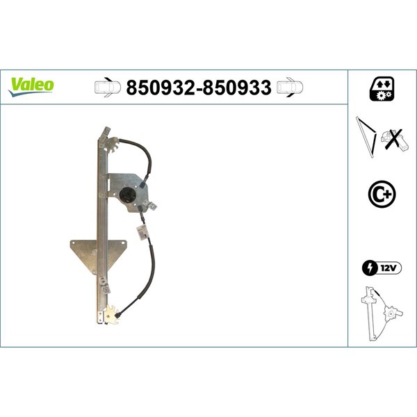 Fönsterhiss, Fram, Vänster Valeo 850932 VALEO