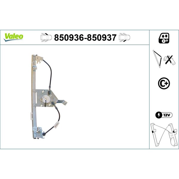Fönsterhiss, Fram, Vänster Valeo 850936 VALEO