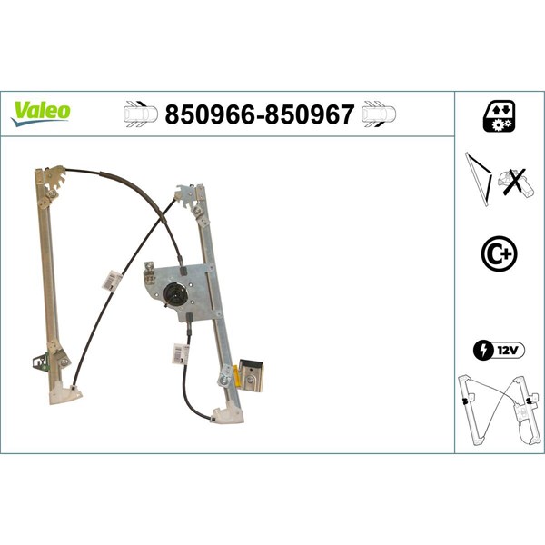 Fönsterhiss, Fram, Vänster Valeo 850966 VALEO Fönsterhiss, Fram, Vänster Valeo 850966 VALEO