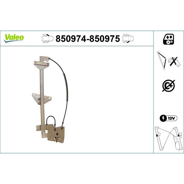 Fönsterhiss, Fram, Vänster Valeo 850974 VALEO