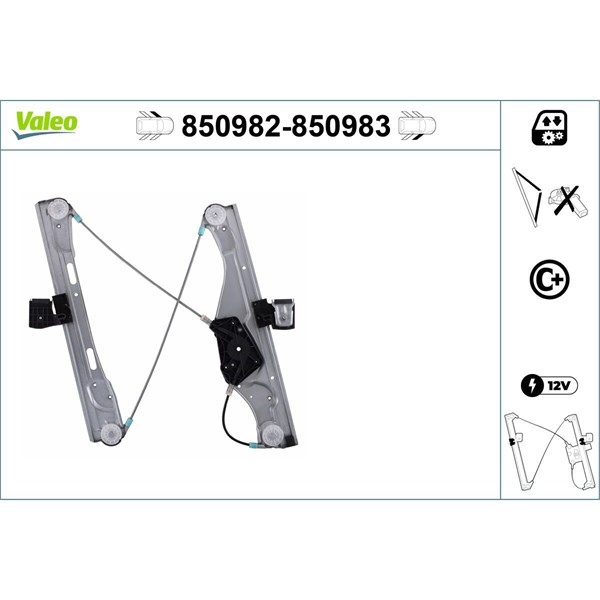 Fönsterhiss, Fram, Vänster Valeo 850982 VALEO