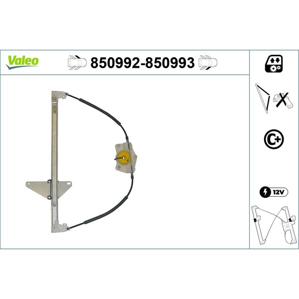 Fönsterhiss, Fram, Vänster Valeo 850992 VALEO