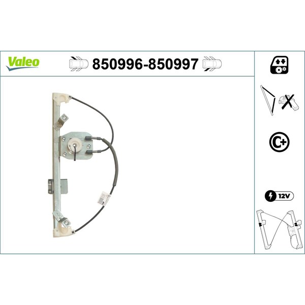 Fönsterhiss, Bak, Vänster Valeo 850996 VALEO