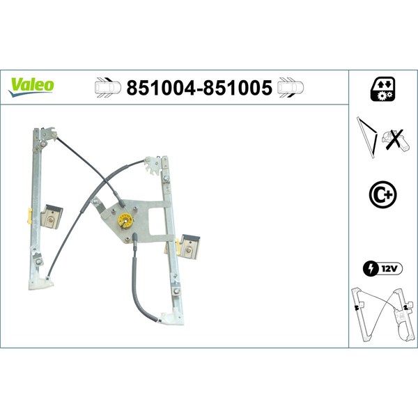 Fönsterhiss, Fram, Vänster Valeo 851004 VALEO