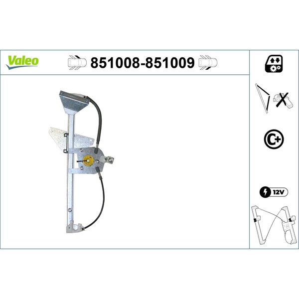 Fönsterhiss, Fram, Vänster Valeo 851008 VALEO