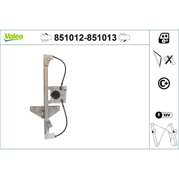 Fönsterhiss, Fram, Vänster Valeo 851012 VALEO