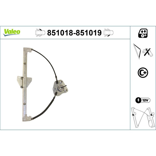 Fönsterhiss, Fram, Vänster Valeo 851018 VALEO