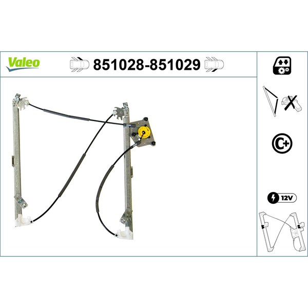 Fönsterhiss, Fram, Vänster Valeo 851028 VALEO