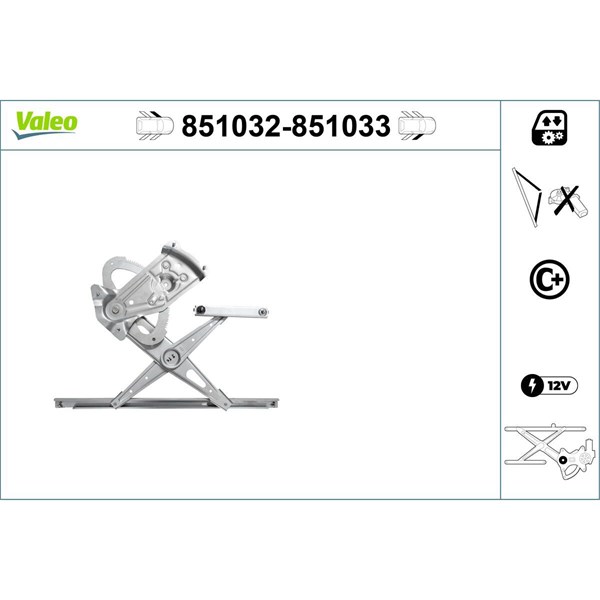 Fönsterhiss, Fram, Vänster Valeo 851032 VALEO