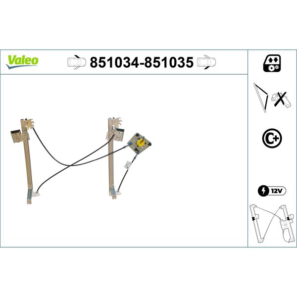 Fönsterhiss, Fram, Vänster Valeo 851034 VALEO