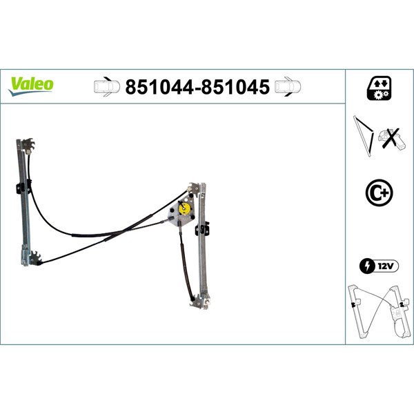 Fönsterhiss, Fram, Vänster Valeo 851044 VALEO