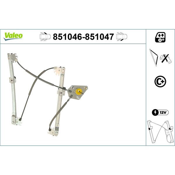 Fönsterhiss, Fram, Vänster Valeo 851046 VALEO