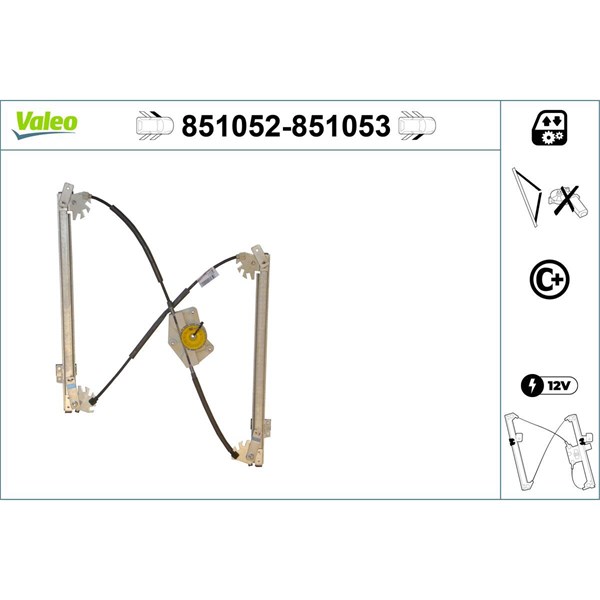 Fönsterhiss, Fram, Vänster Valeo 851052 VALEO