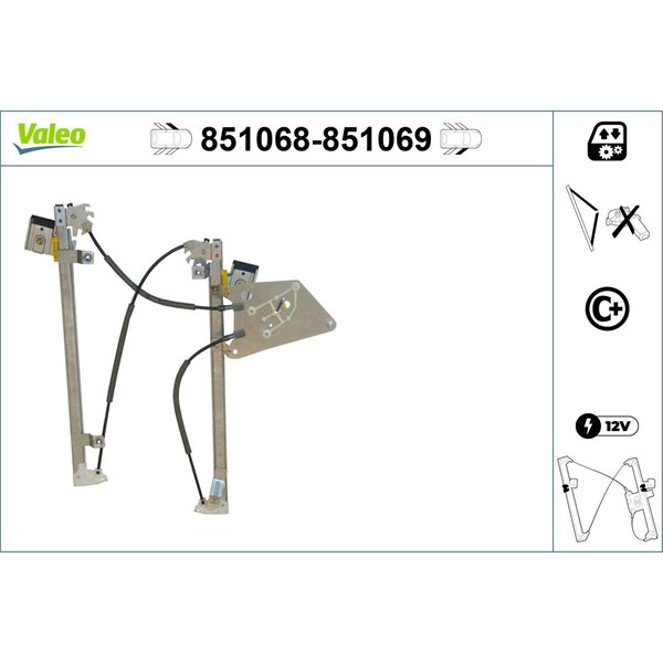Fönsterhiss, Fram, Vänster Valeo 851068 VALEO