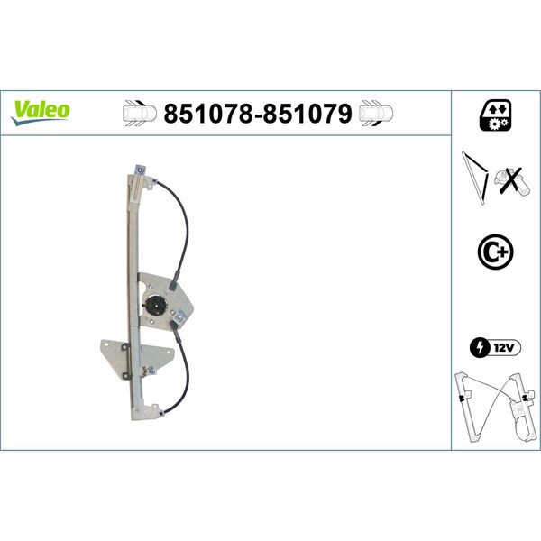 Fönsterhiss, Fram, Vänster Valeo 851078 VALEO