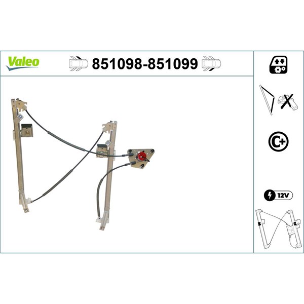 Fönsterhiss, Fram, Vänster Valeo 851098 VALEO