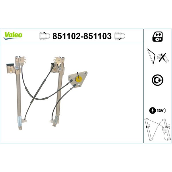 Fönsterhiss, Fram, Vänster Valeo 851102 VALEO