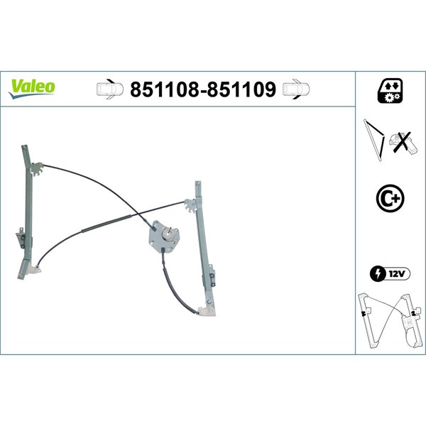 Fönsterhiss, Fram, Vänster Valeo 851108 VALEO