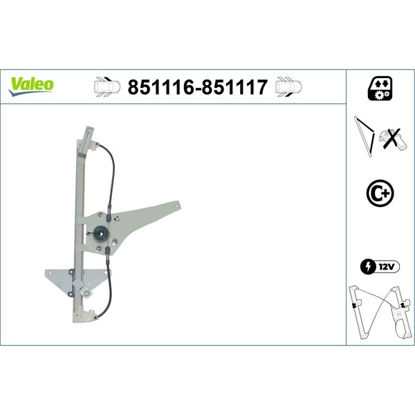 Fönsterhiss, Fram, Vänster Valeo 851116 VALEO