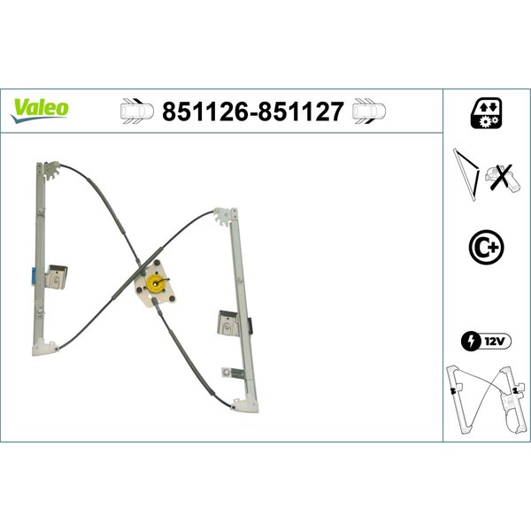 Fönsterhiss, Fram, Vänster Valeo 851126 VALEO