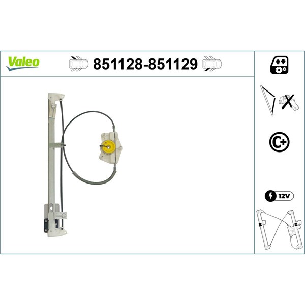 Fönsterhiss, Bak, Vänster Valeo 851128 VALEO