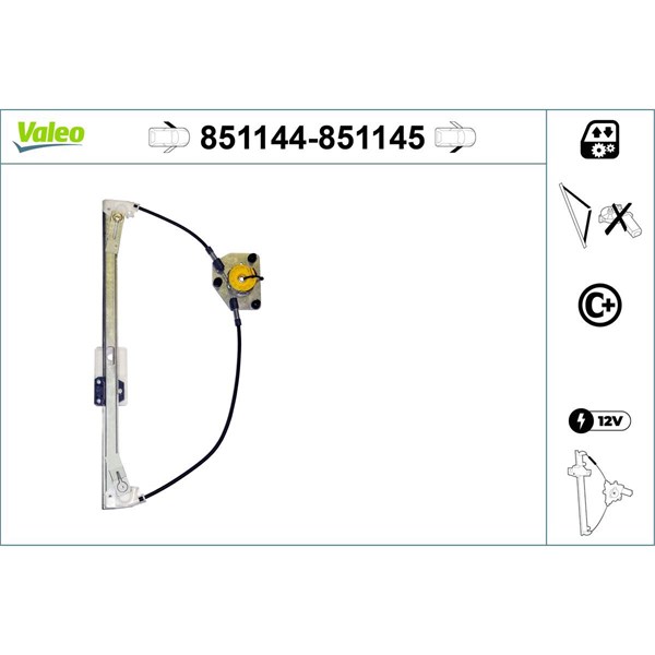 Fönsterhiss, Fram, Vänster Valeo 851144 VALEO