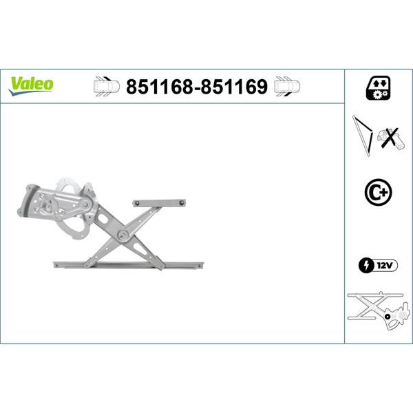 Fönsterhiss, Fram, Vänster Valeo 851168 VALEO
