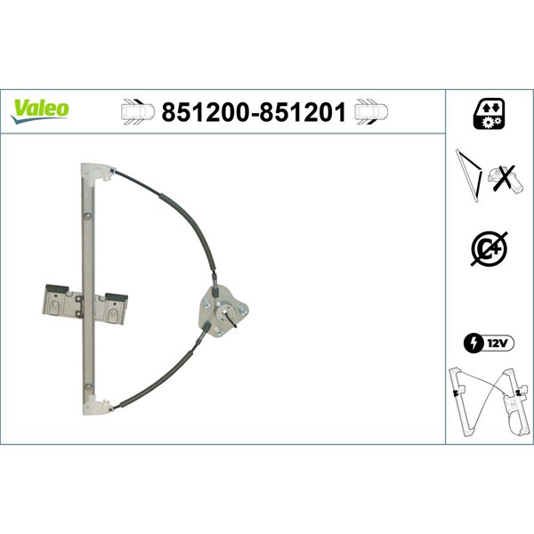 Fönsterhiss, Fram, Vänster Valeo 851200 VALEO