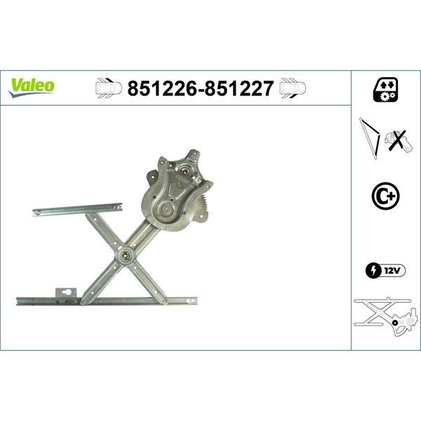 Fönsterhiss, Fram, Vänster Valeo 851226 VALEO