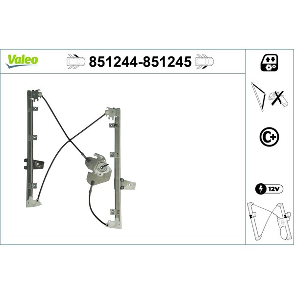 Fönsterhiss, Fram, Vänster Valeo 851244 VALEO