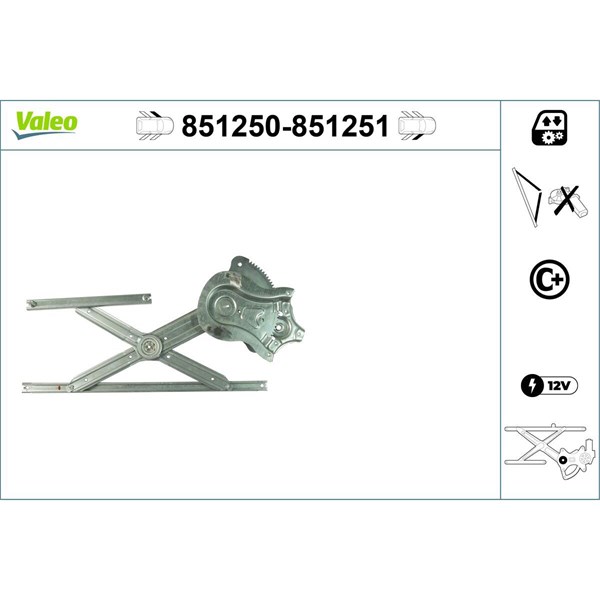 Fönsterhiss, Fram, Vänster Valeo 851250 VALEO