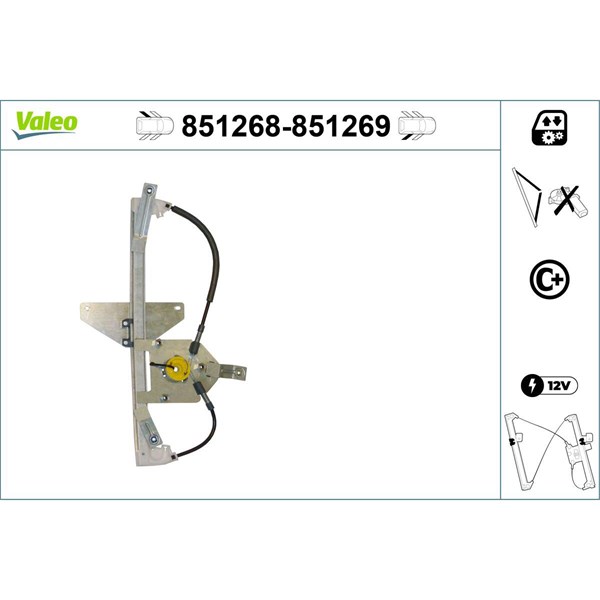Fönsterhiss, Bak, Vänster Valeo 851268 VALEO