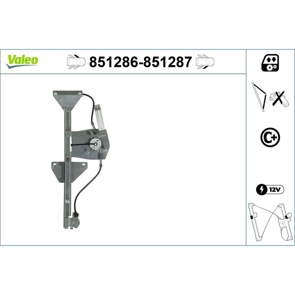 Fönsterhiss, Fram, Vänster Valeo 851286 VALEO
