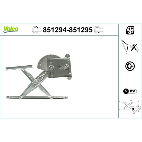 Fönsterhiss, Fram, Vänster Valeo 851294 VALEO
