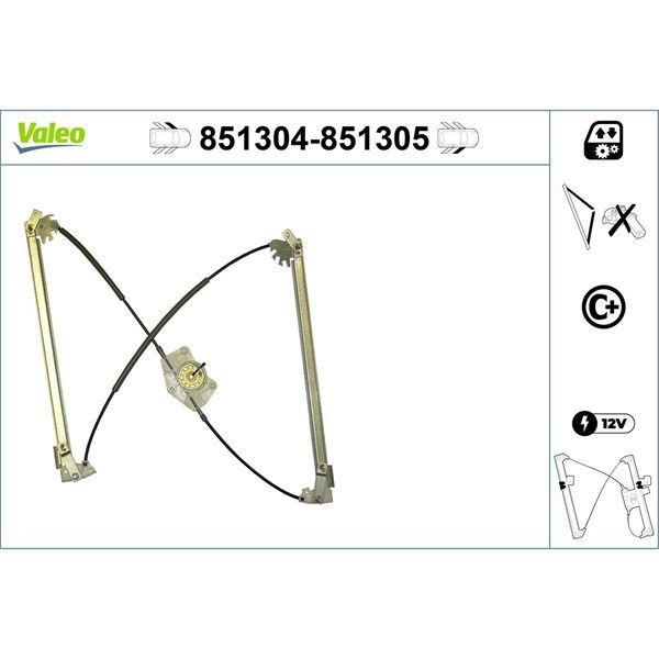Fönsterhiss, Fram, Vänster Valeo 851304 VALEO