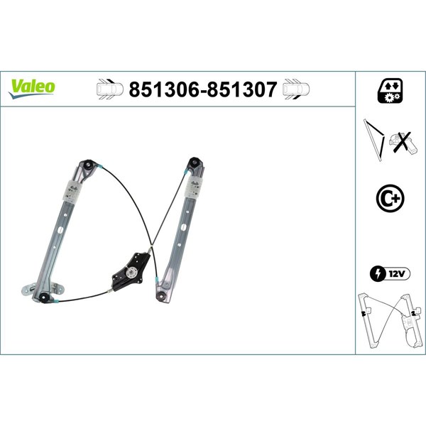 Fönsterhiss, Fram, Vänster Valeo 851306 VALEO