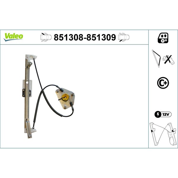 Fönsterhiss, Bak, Vänster Valeo 851308 VALEO