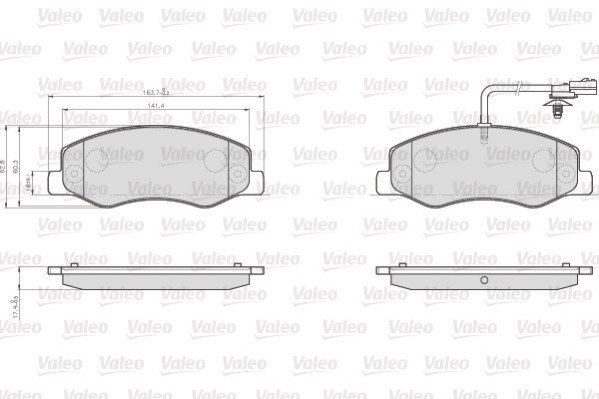 Bromsbeläggsats, Bakaxel Valeo Optipack for lcv 872172 VALEO