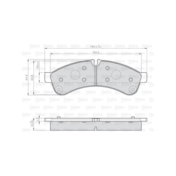 Bromsbeläggsats, Bakaxel Valeo Optipack for lcv 872231 VALEO
