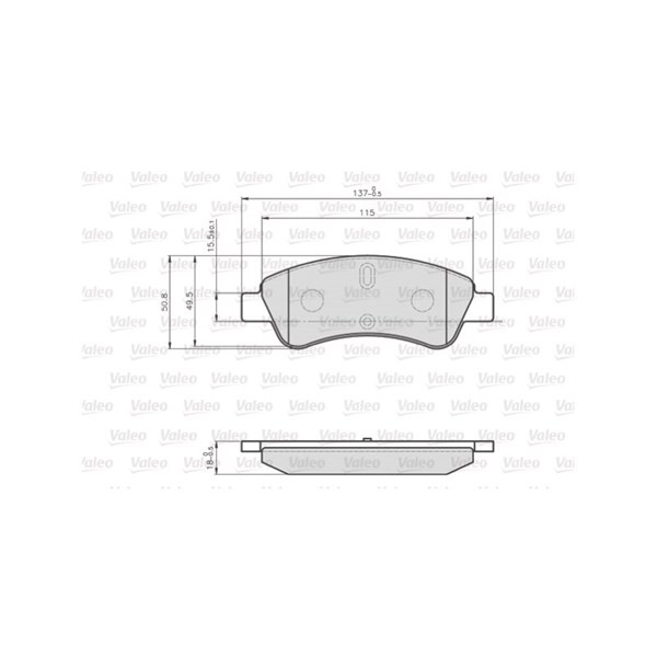 Bromsbeläggsats, Framaxel Valeo Optipack for lcv 872599 VALEO Bromsbeläggsats, Framaxel Valeo Optipack for lcv 872599 VALEO