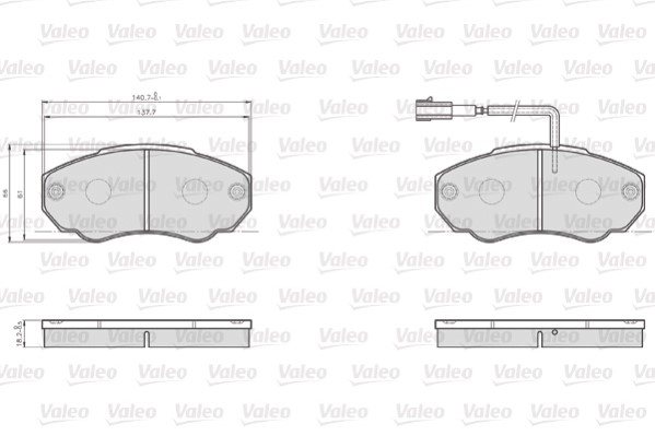 Bromsbeläggsats, Framaxel Valeo 872918 VALEO